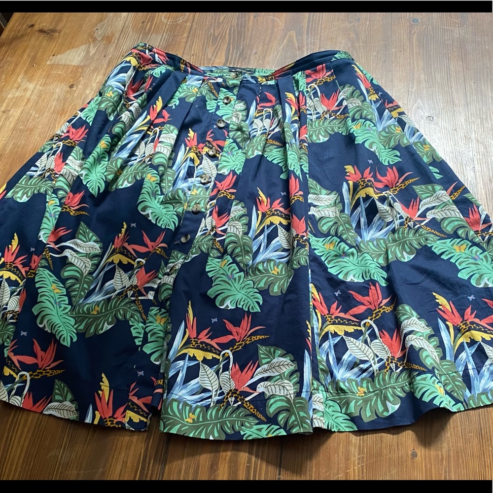 Brooks Brothers tropical skirt Hawaiian full skirt size 14 cruise wear vacation